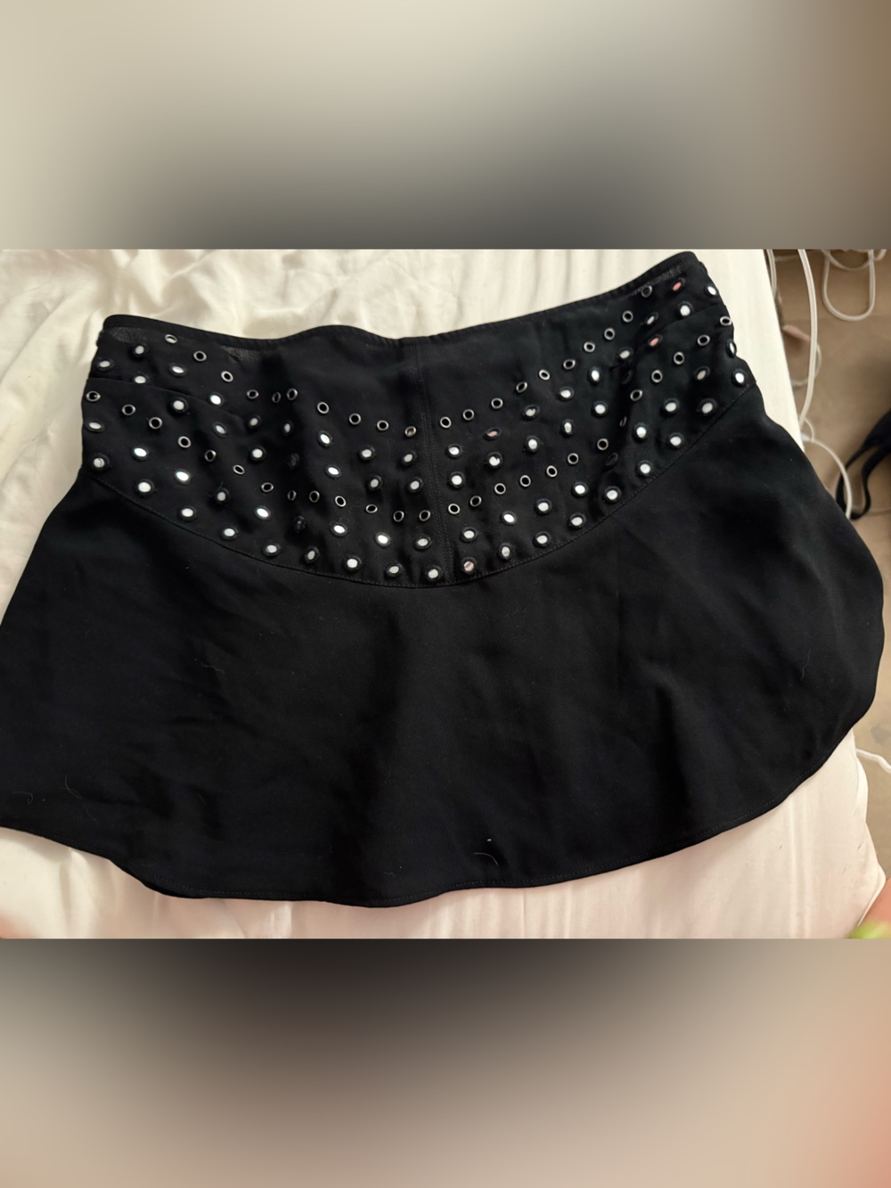 Free People Black Eyelet Detail Blouse